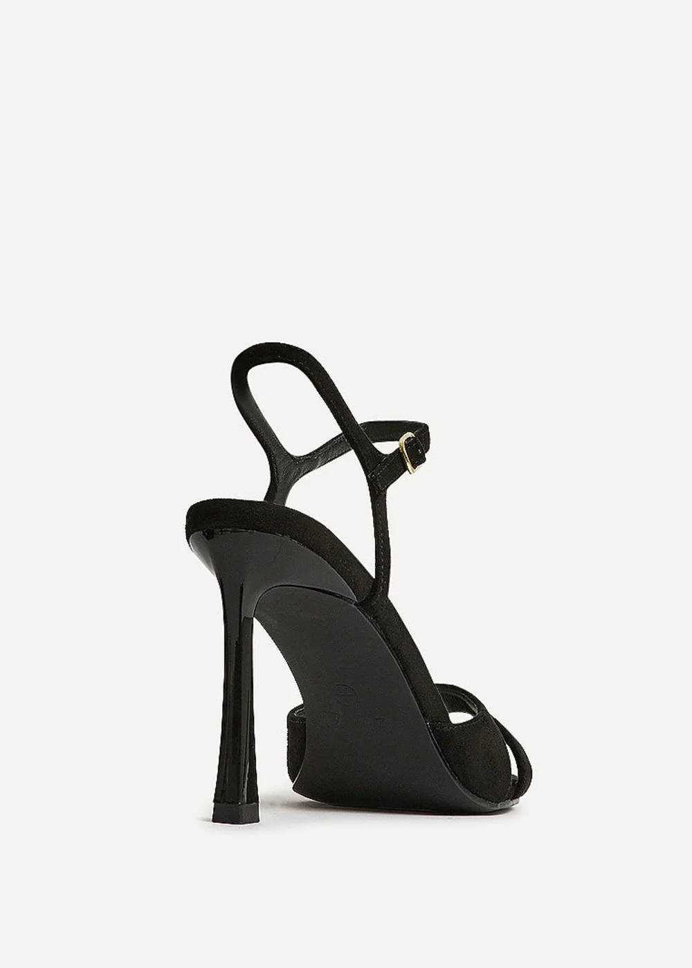 Linzi Compelled Black Faux Suede Stiletto Heeled Sandals - 4 Image 5