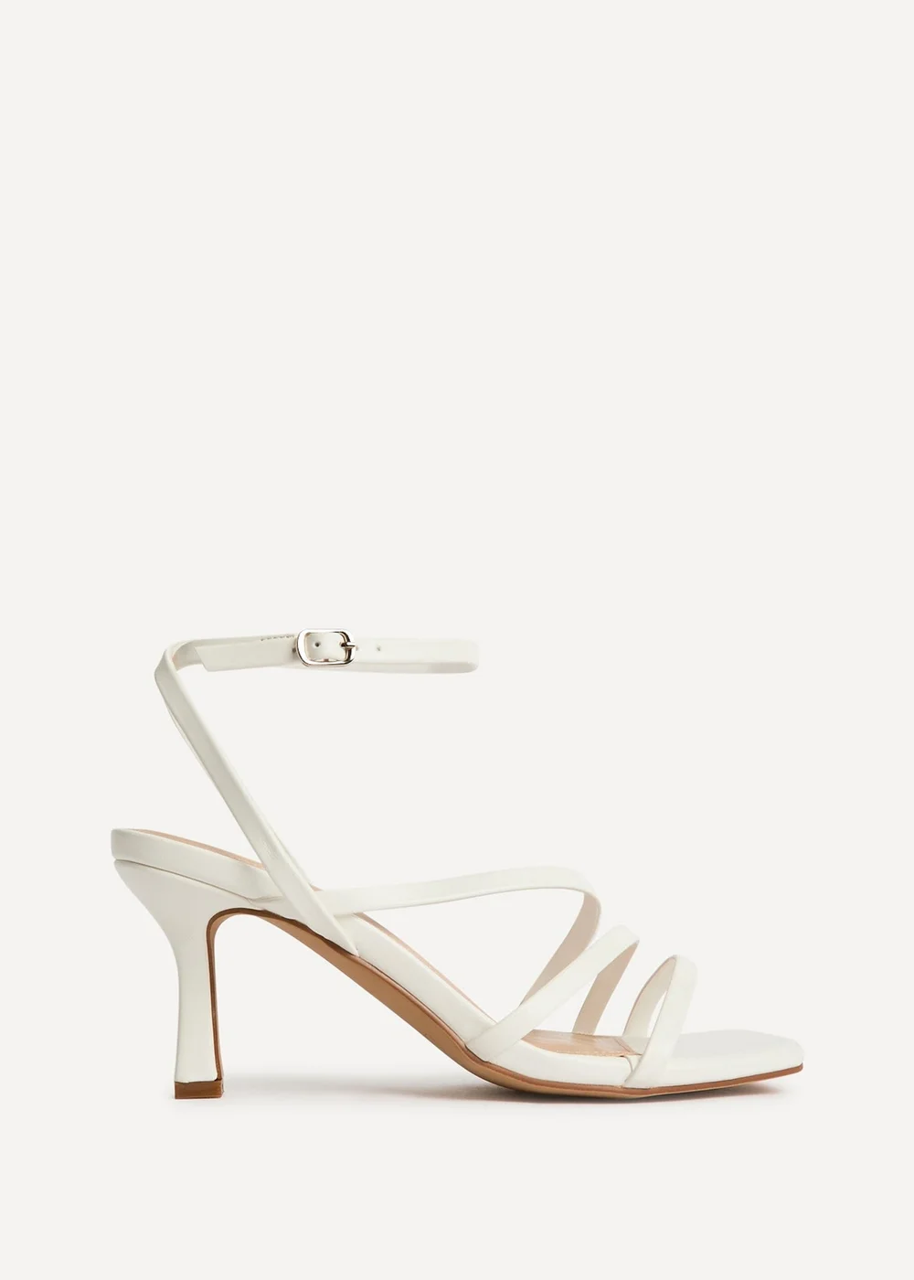 Linzi Reflect Wide Fit White Strappy Heels - 6 Image 2