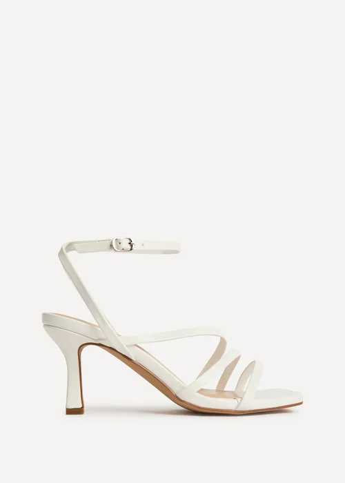 Linzi Reflect Wide Fit White Strappy Heels - 6 Image 2