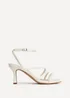Linzi Reflect Wide Fit White Strappy Heels - 6 Image 2