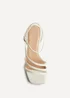 Linzi Reflect Wide Fit White Strappy Heels - 6 Image 4