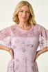 Roman Lavender Petite Embroidered Mesh Midi Dress - 16 Image 4