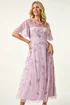 Roman Lavender Petite Embroidered Mesh Midi Dress - 16 Image 1