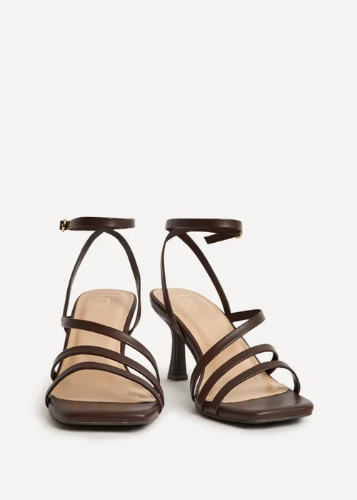 Linzi Reflect Wide Fit Brown Strappy Heels - 7 Image 3
