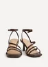 Linzi Reflect Wide Fit Brown Strappy Heels - 7 Image 3