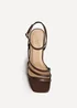 Linzi Reflect Wide Fit Brown Strappy Heels - 7 Image 4
