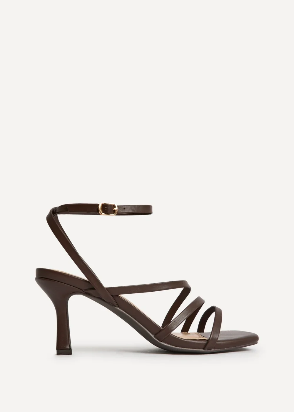 Linzi Reflect Wide Fit Brown Strappy Heels - 7 Image 2