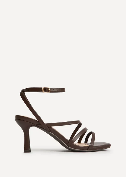 Linzi Reflect Wide Fit Brown Strappy Heels - 7 Image 2