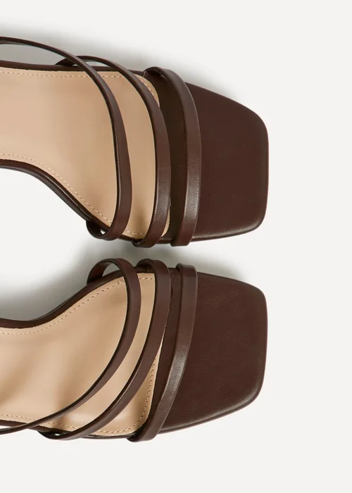 Linzi Reflect Wide Fit Brown Strappy Heels - 7 Image 5