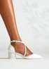 Linzi Faith Bridal Ivory Satin Low Court Heels - Size 5 Image 1