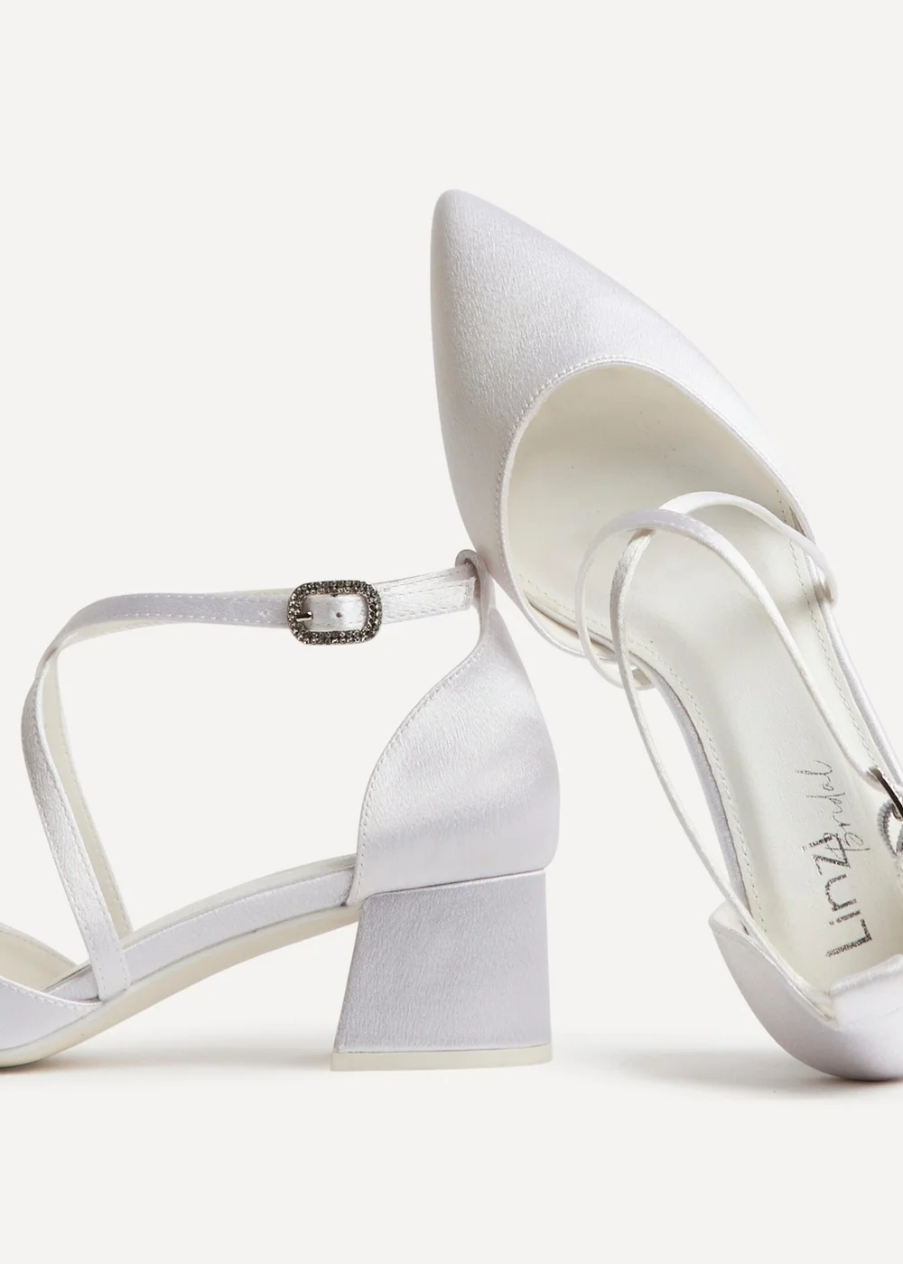 Linzi Faith Bridal Ivory Satin Low Court Heels - Size 5 Image 5