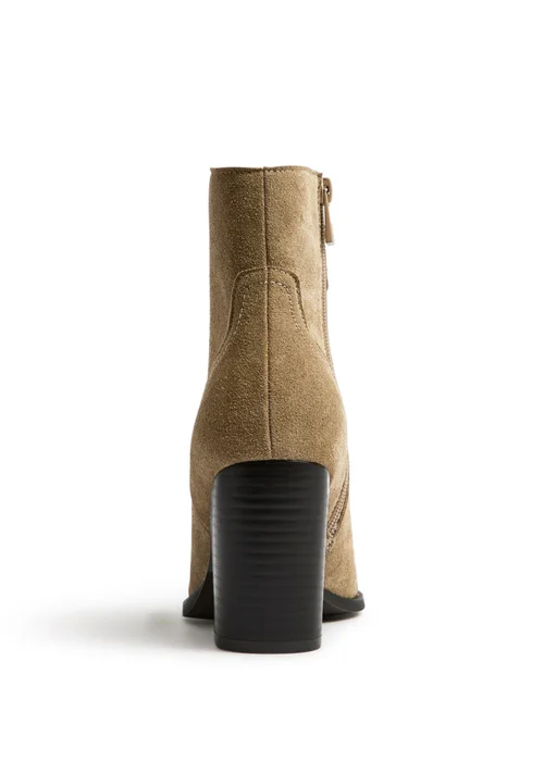 Linzi Canyon Sand Suede Leather Western Ankle Boots - 4 Image 4
