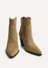 Linzi Canyon Sand Suede Leather Western Ankle Boots - 4 Image 3