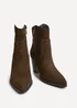 Linzi Canyon Brown Suede Leather Western Ankle Boots - Size 5 Image 3
