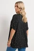Yours Curve Black Crinkle Polka Dot Notch Neck Top - 16 Image 3