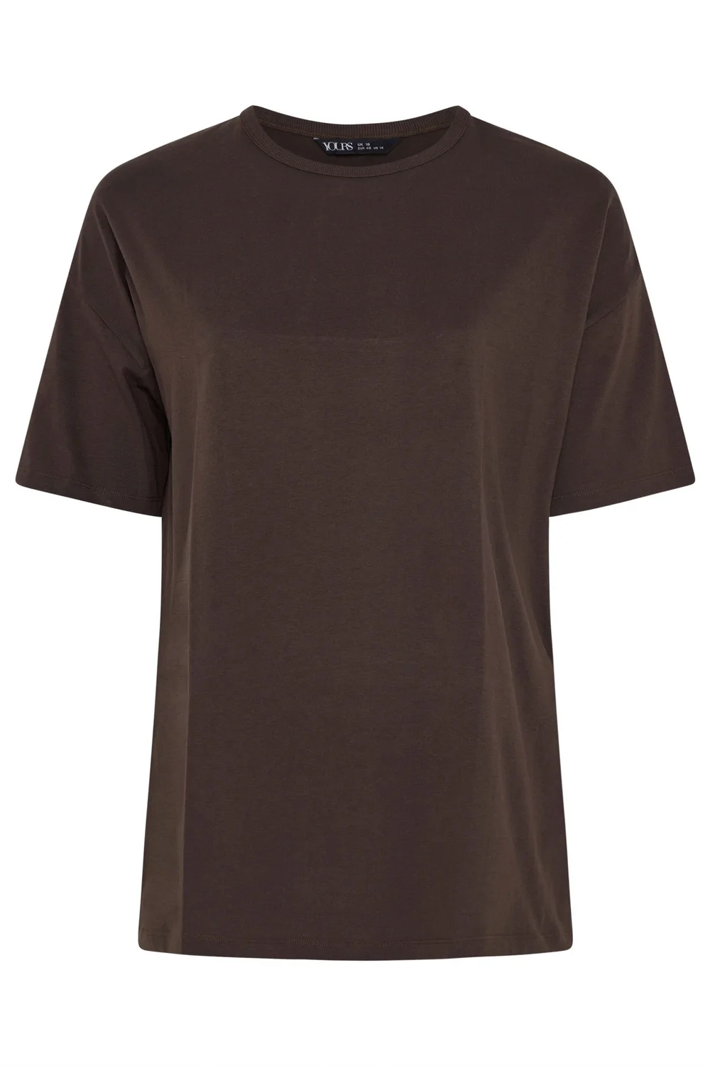 Yours Curve Chocolate Brown Longline T-Shirt - 30-32 Image 5