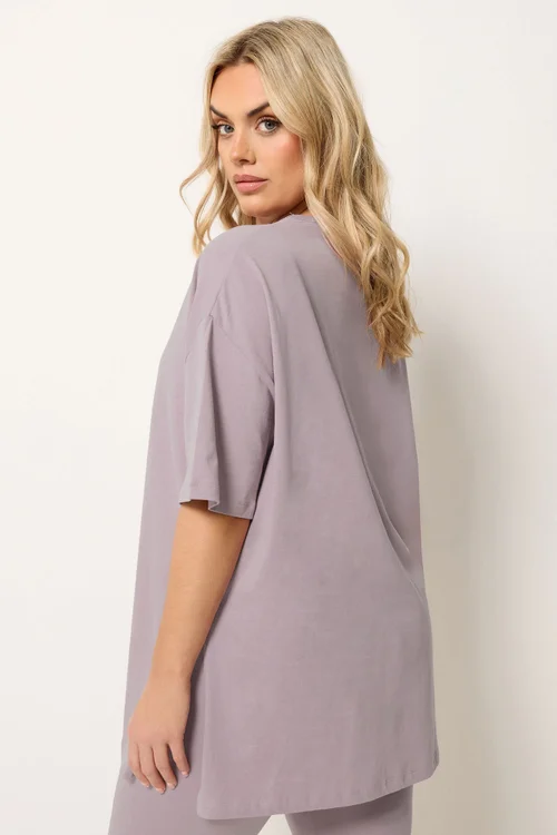 Yours Curve Light Pink Longline T-Shirt - 16 Image 3