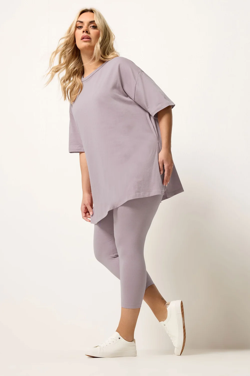 Yours Curve Light Pink Longline T-Shirt - 16 Image 2