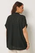 Yours Curve Black Broderie Anglaise Grown On Sleeve Shirt - 26-28 Image 3