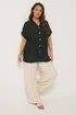 Yours Curve Black Broderie Anglaise Grown On Sleeve Shirt - 26-28 Image 2
