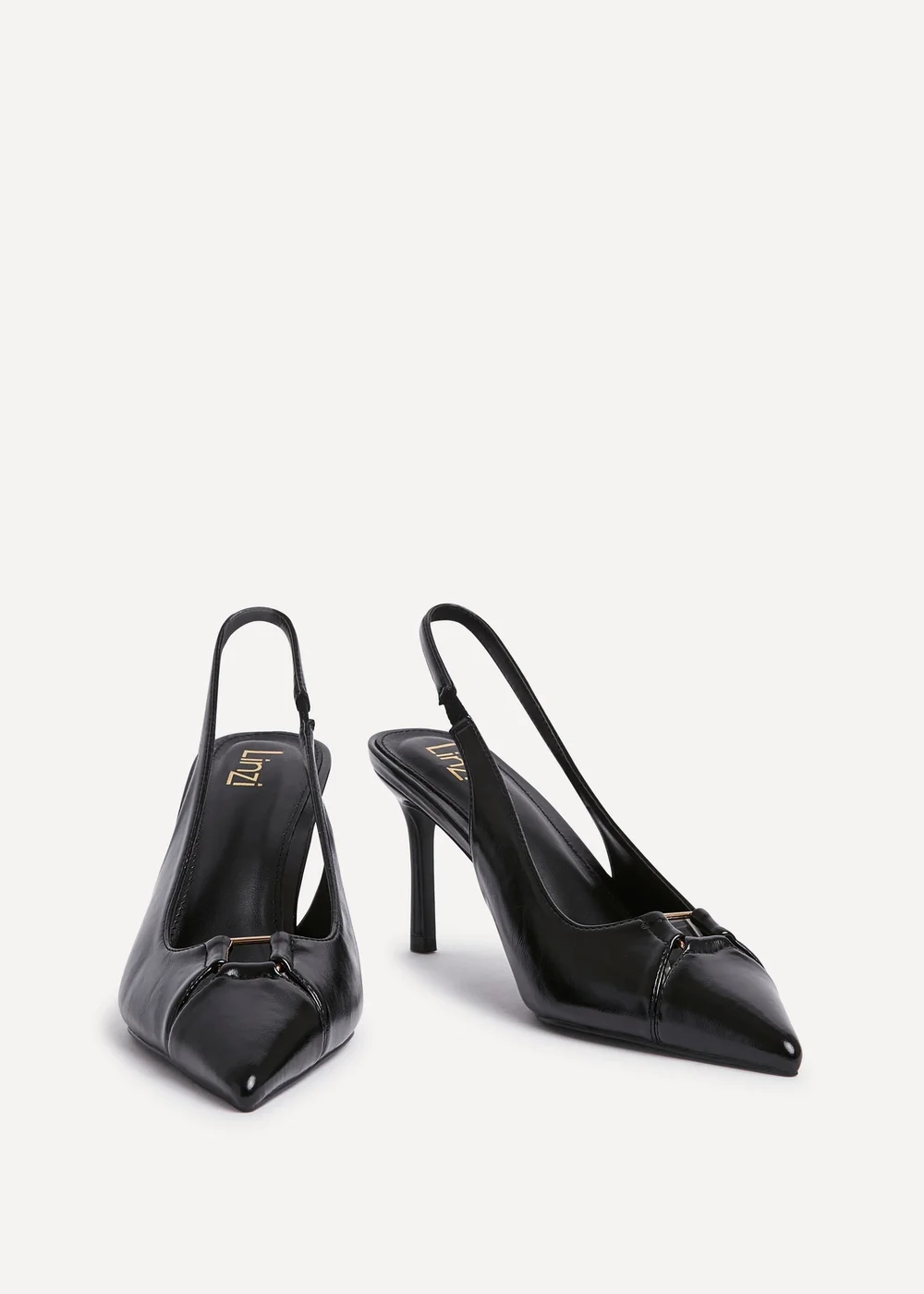 Linzi Lowrie Black Faux Leather Court Heels - 5 Image 3