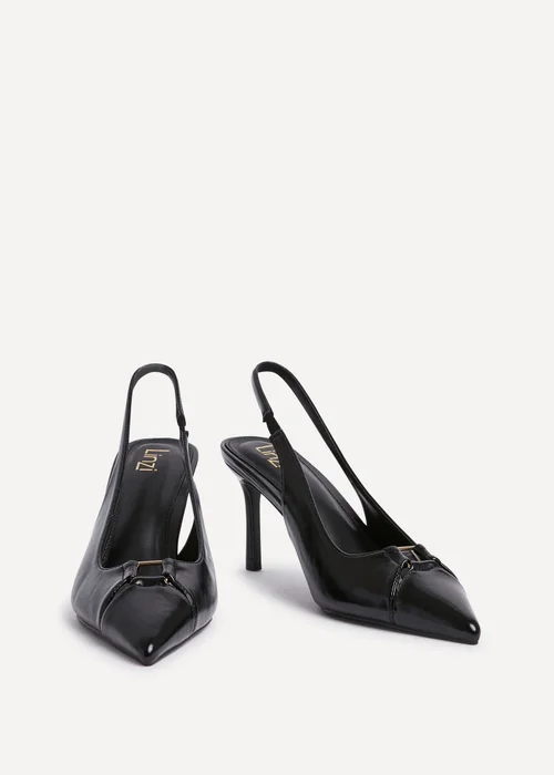 Linzi Lowrie Black Faux Leather Court Heels - 5 Image 3