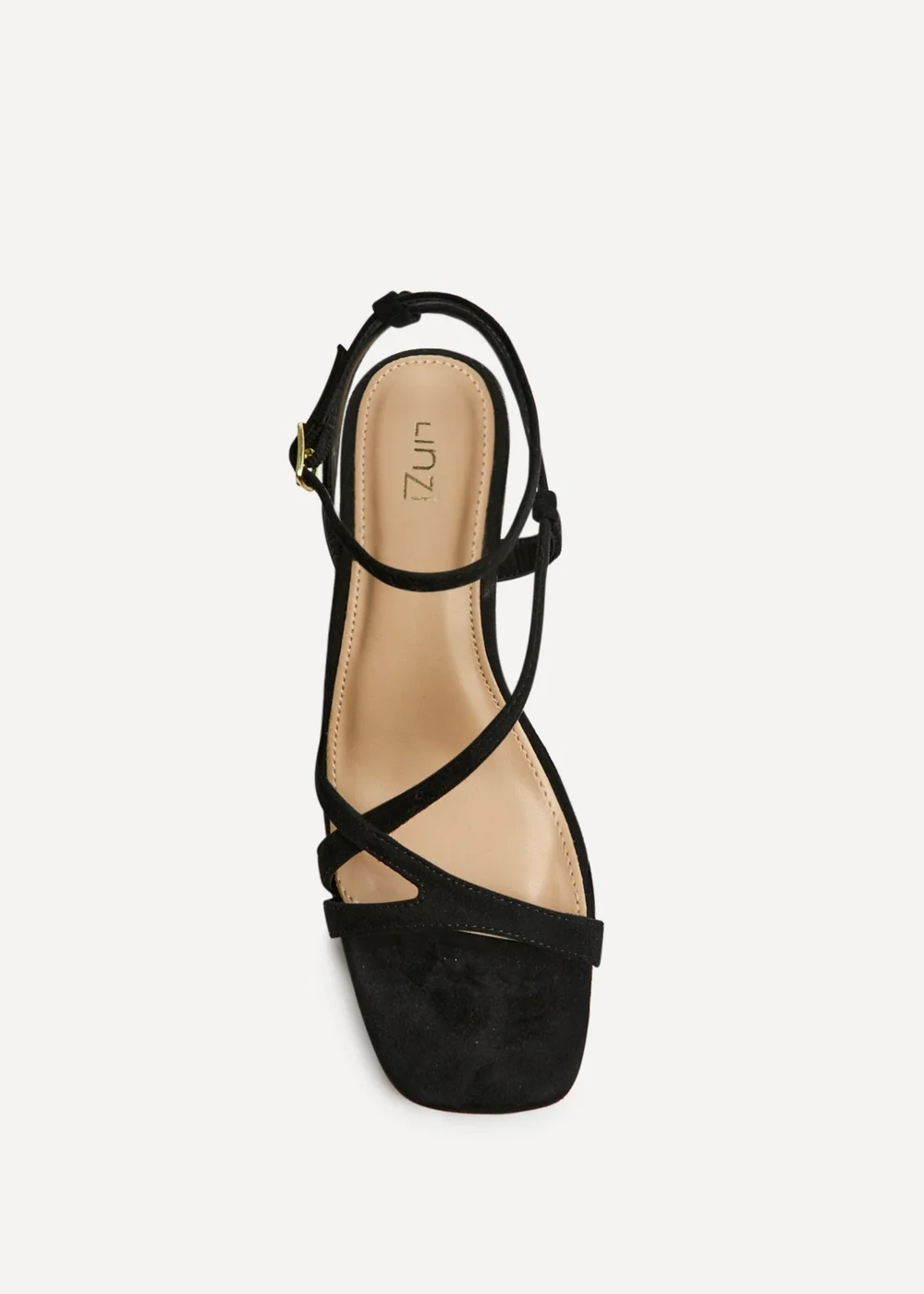 Linzi Oslo Black Faux Suede Heeled Sandals - 4 Image 4