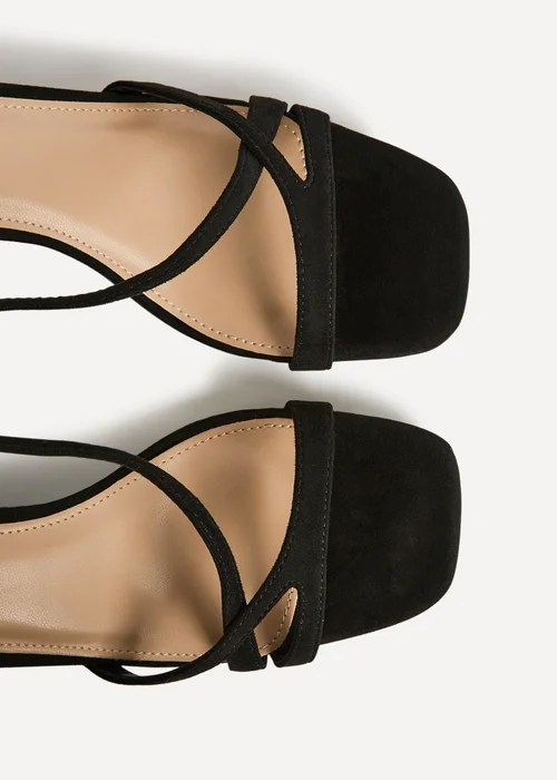 Linzi Oslo Black Faux Suede Heeled Sandals - 4 Image 5