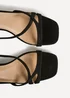 Linzi Oslo Black Faux Suede Heeled Sandals - 4 Image 5
