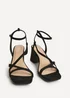 Linzi Oslo Black Faux Suede Heeled Sandals - 4 Image 3