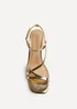 Linzi Oslo Gold Faux Leather Heeled Sandals - 6 Image 4