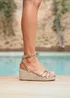 Linzi Virtue Gold Faux Leather Espadrille Wedge - 4 Image 1