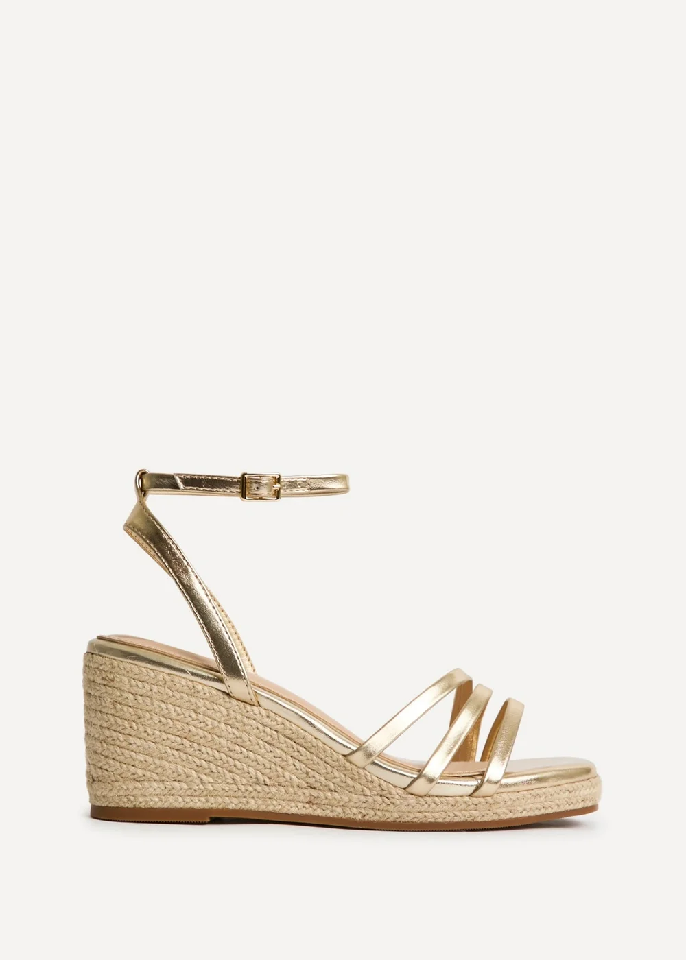 Linzi Virtue Gold Faux Leather Espadrille Wedge - 4 Image 2