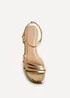 Linzi Virtue Gold Faux Leather Espadrille Wedge - 4 Image 4