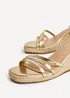 Linzi Virtue Gold Faux Leather Espadrille Wedge - 4 Image 5