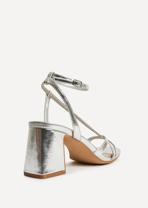 Linzi Oslo Silver Faux Leather Heeled Sandals - 3 Image 5