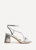 Linzi Oslo Silver Faux Leather Heeled Sandals - 3 Image 2