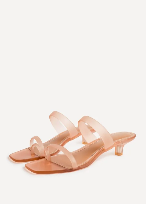 Linzi Shade Nude Jelly Heeled Sandals - Size 5 Image 5