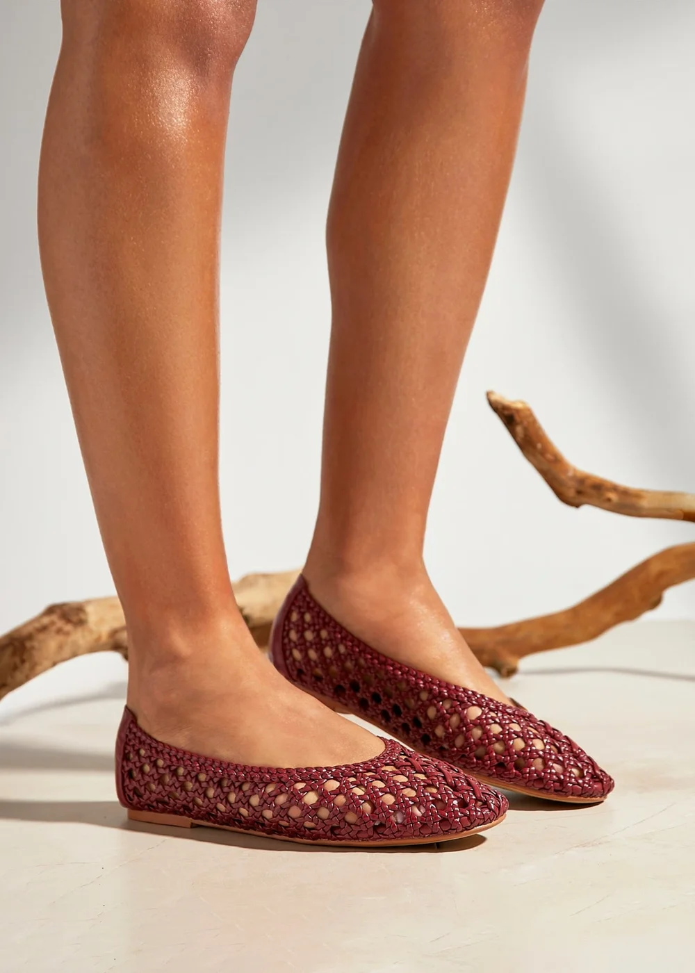 Linzi Melina Red Handwoven Ballet Flats - Size 7 Image 1