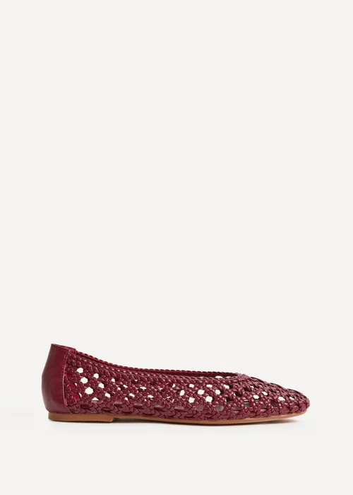 Linzi Melina Red Handwoven Ballet Flats - Size 7 Image 2