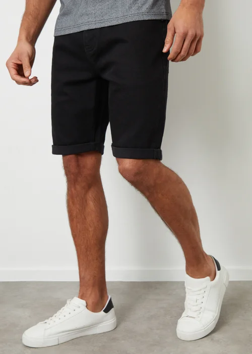 Threadbare Black Turn Up Denim Shorts - 30 Image 1