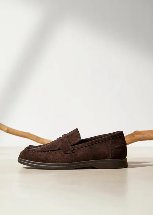 Linzi Review Brown Faux Suede Classic Loafer - 6 Image 6