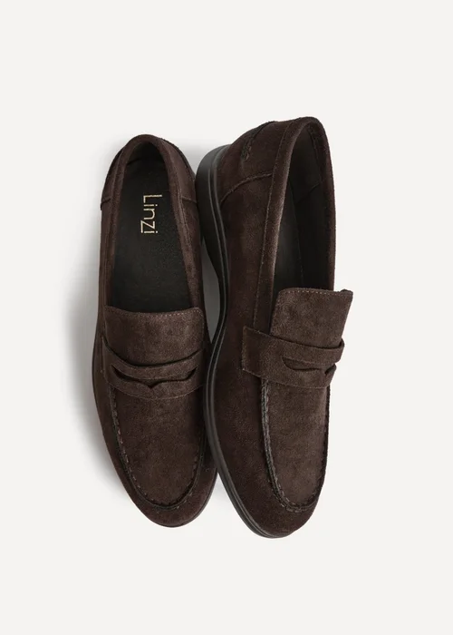 Linzi Review Brown Faux Suede Classic Loafer - 6 Image 5