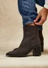 Linzi Orlando Grey Block Heeled Ankle Boots - 6 Image 1