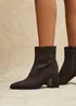 Linzi Orlando Grey Block Heeled Ankle Boots - 6 Image 6