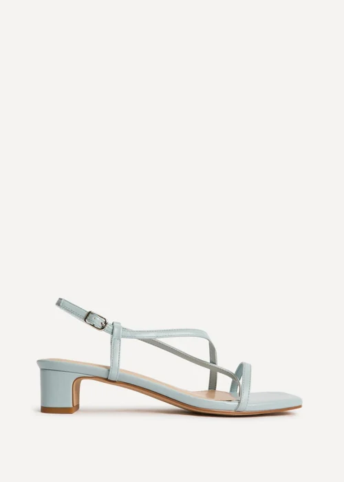 Linzi Arden Pale Blue Faux Leather Block Heeled Sandals - 3 Image 2