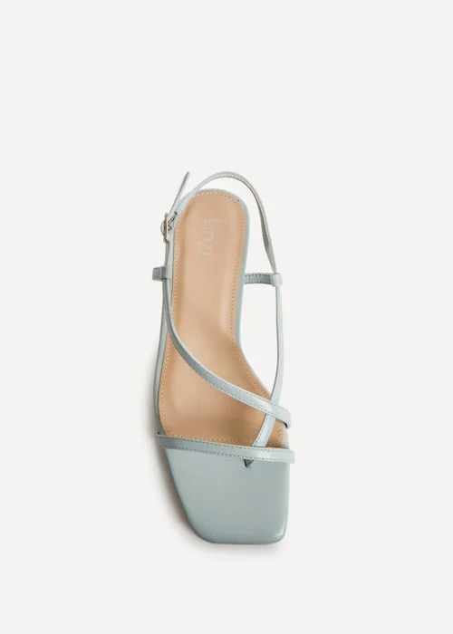 Linzi Arden Pale Blue Faux Leather Block Heeled Sandals - 3 Image 4