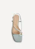 Linzi Arden Pale Blue Faux Leather Block Heeled Sandals - 3 Image 4