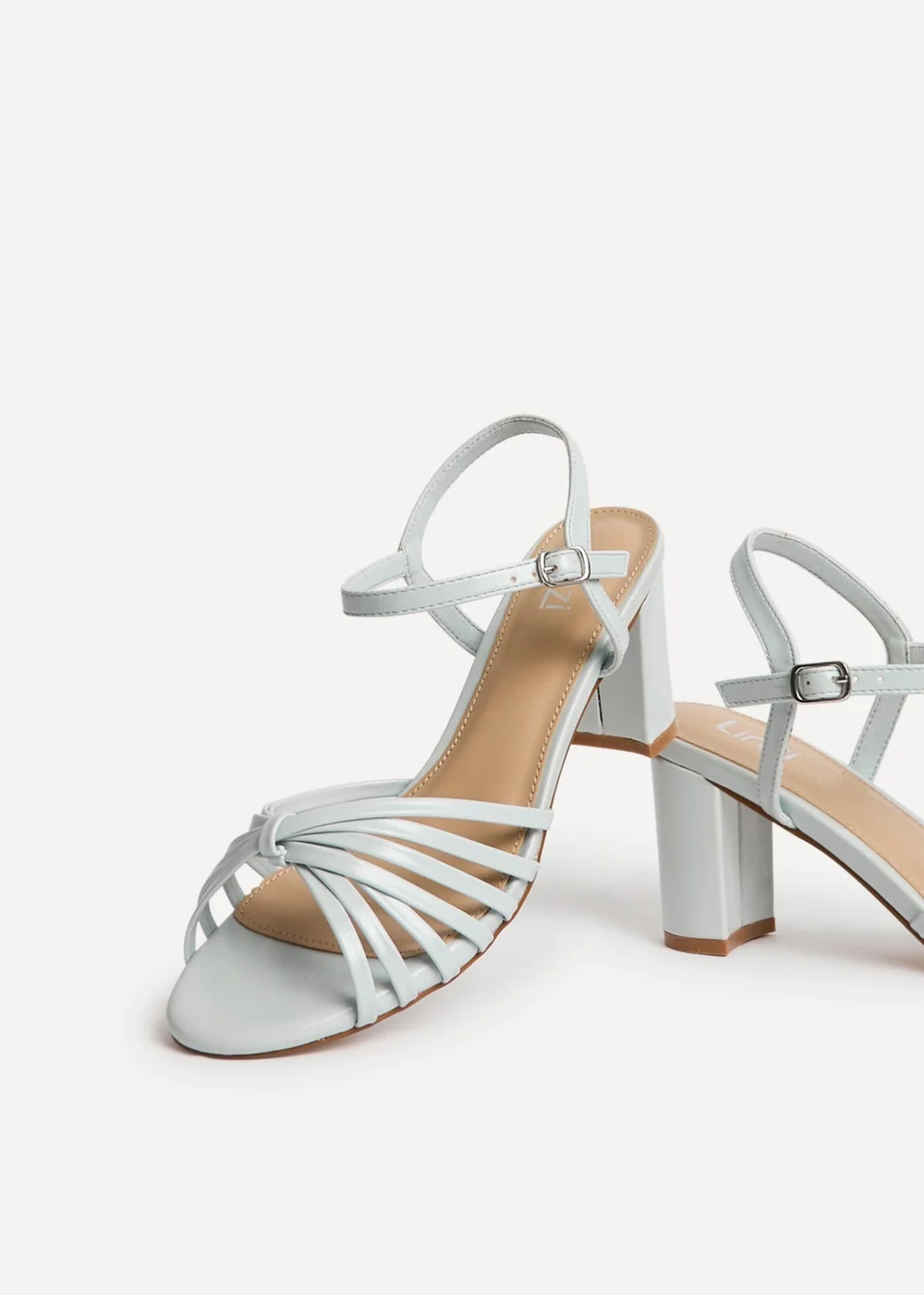 Linzi Arabel Pale Blue Faux Leather Block Heeled Sandals - 8 Image 5