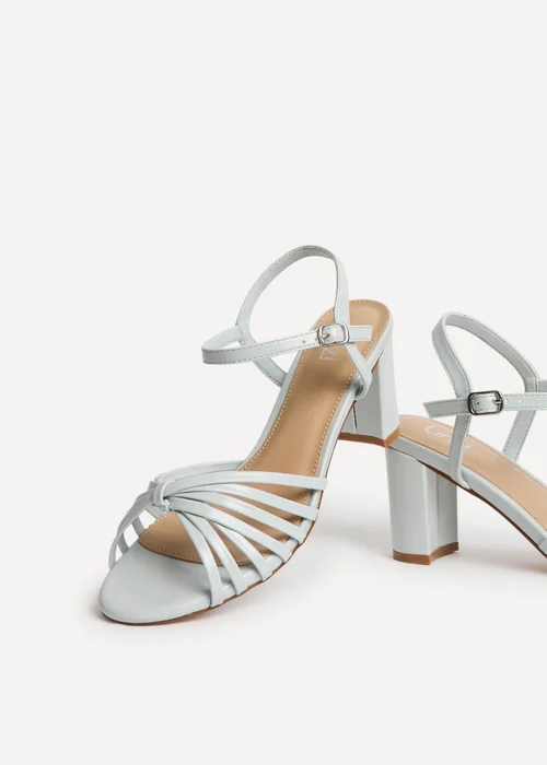 Linzi Arabel Pale Blue Faux Leather Block Heeled Sandals - 8 Image 5